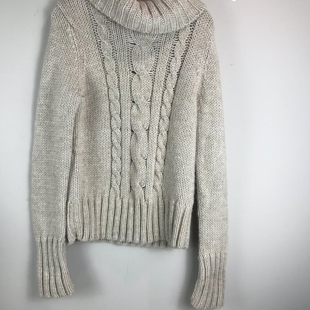 Women's Victor/Victor Alfano Wool Blend T neck Beige Size L